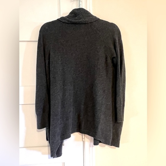 LOFT Dark Gray Cowl Neck Wool Cardigan with Pockets Size Medium EUC - Picture 5 of 5